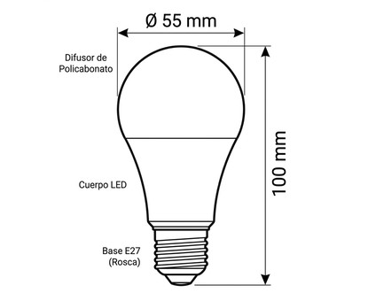Bombillo Led A55 110V E27 5W 6500K