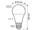 Bombillo Led A55 110V E27 5W 6500K