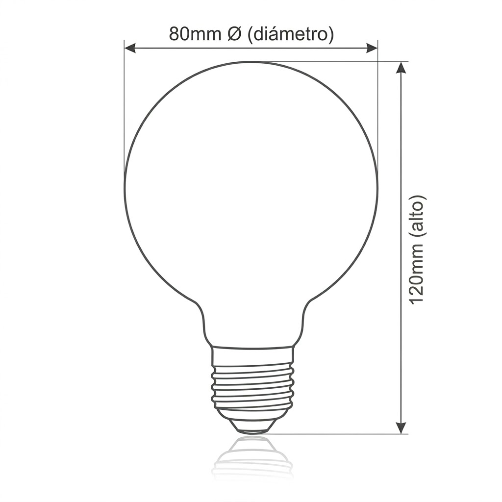 Bombillo Led Filamento G80 110V 2W E27