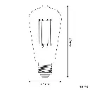 Bombillo Led Fil. Ambar ST64 110V E27 8W 3000K