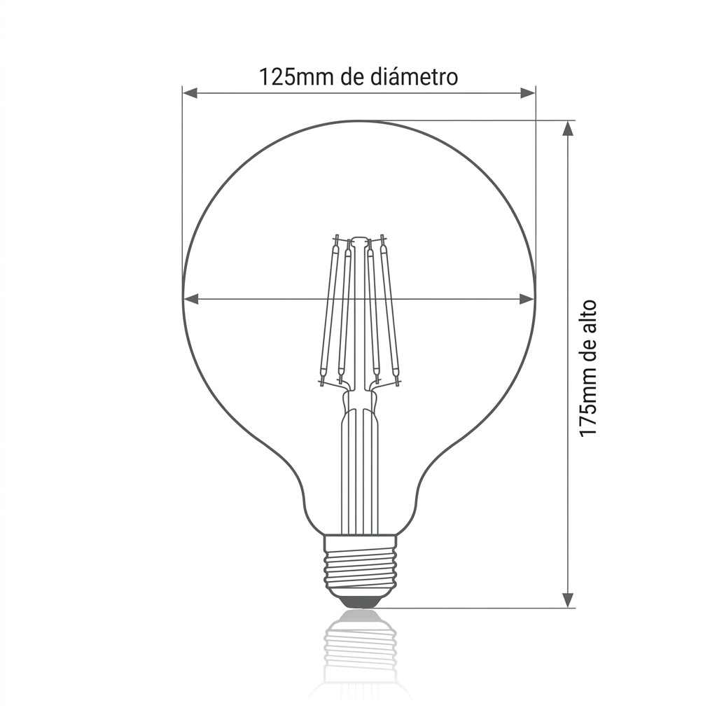 Bombillo Led Fil. G125 110V E27 8W 3000K
