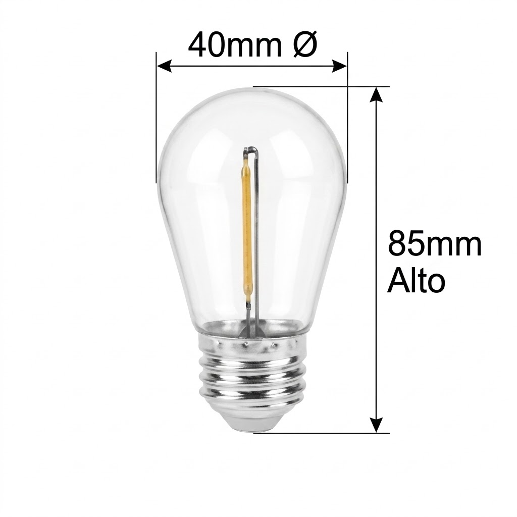 Bombillo Led Filamento S14 110V E27 1W 3000K
