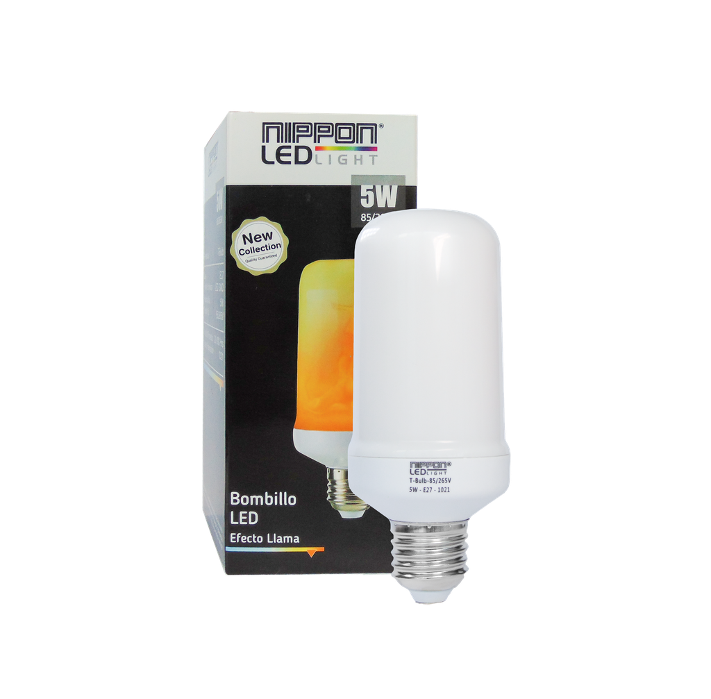 [1070143] Bombillo Led Efecto Llama 85/265V E27 5W 1600K
