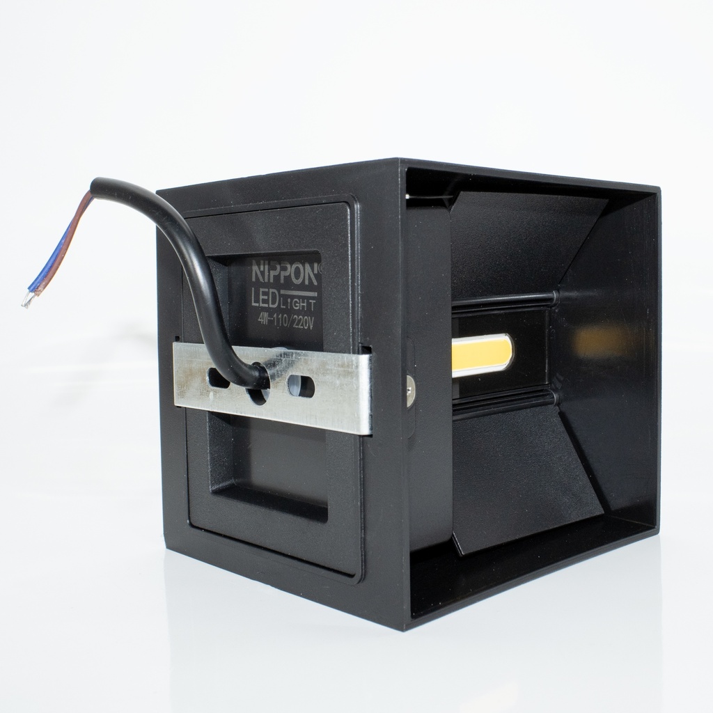 Aplique Cubo Led Plástico 85/265V 4W 3000K