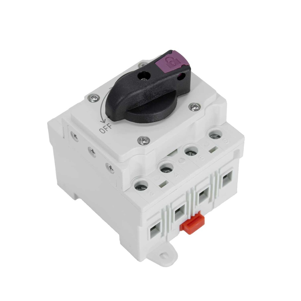 Interruptor Aislador Fotovoltaico Riel 4P 32A 1500VDC