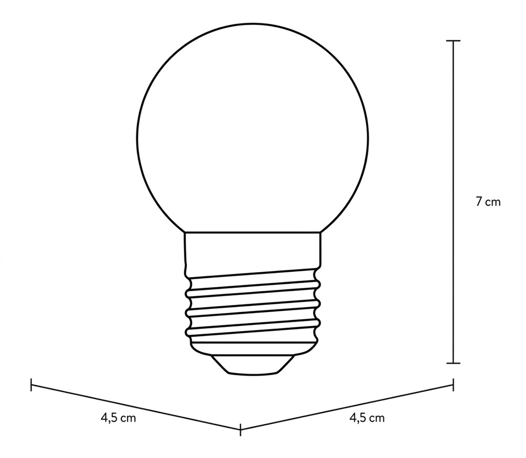 Bombillo Led G45 110V E27 1W
