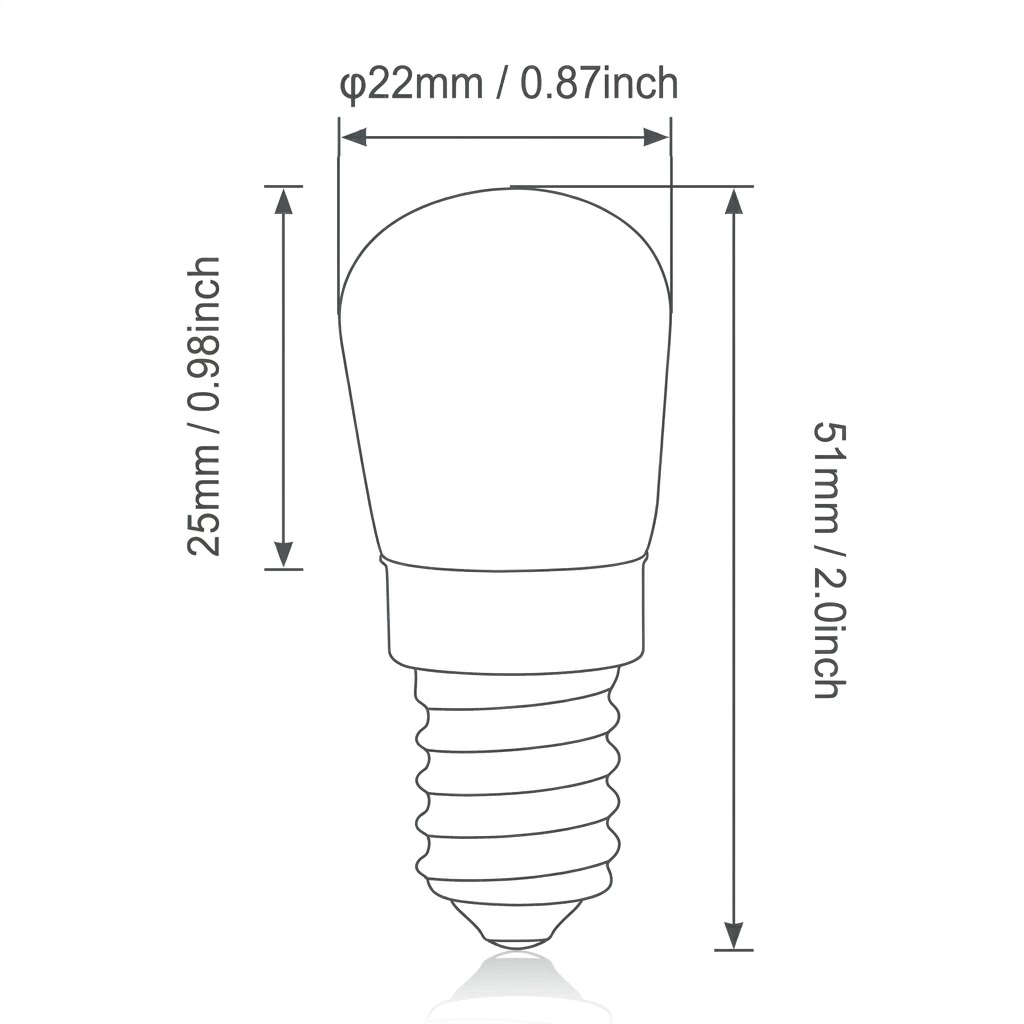 Bulbo LED Nevera T22 110V E14 2W 6500K