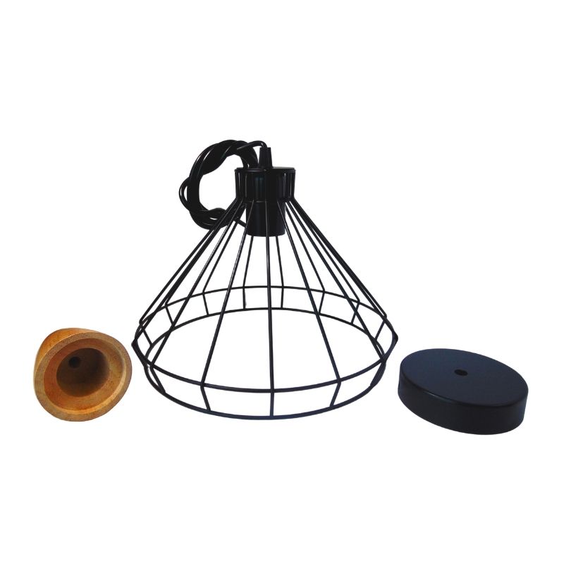 Coco + accesorio de madera y base lámpara T0854 Negro