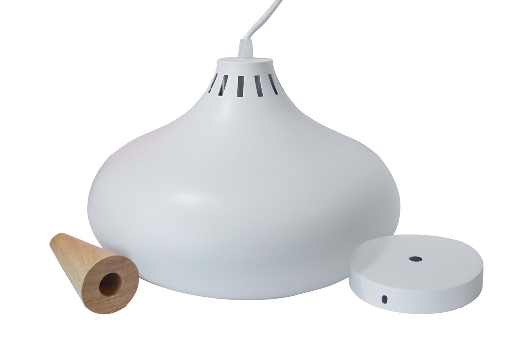 Coco + accesorio en madera + base lámpara T2501 Blanco