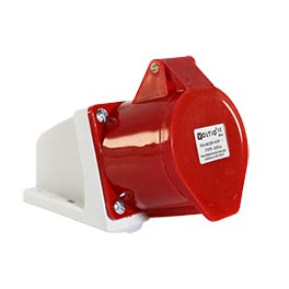Toma Sobreponer Ind. IP44 Rojo