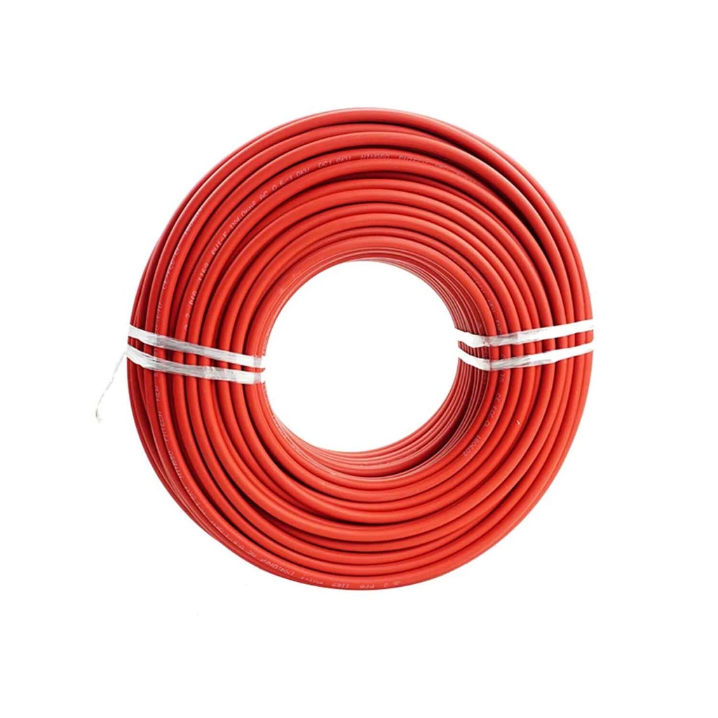 Cable Solar 1 Núcleo Rojo Rollo x 100 Mts