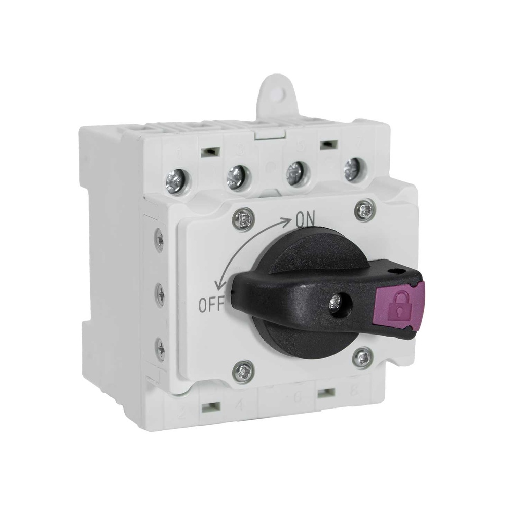 Interruptor Aislador Fotovoltaico Riel 4P 32A 1500VDC