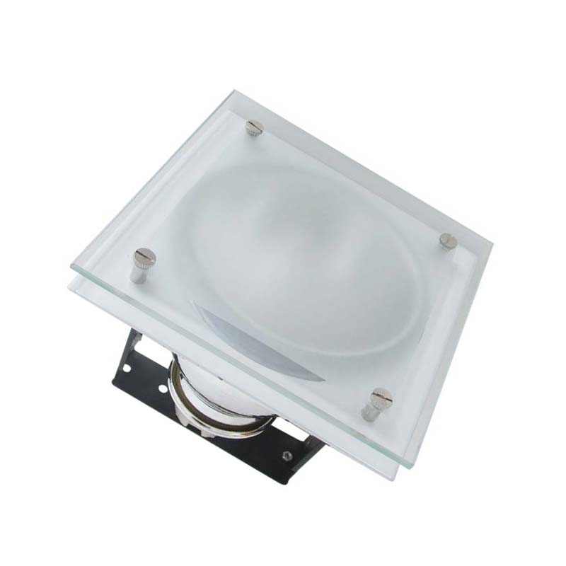 Bala C-462 4" E27 Vidrio Flotante Cuadrado Blanco