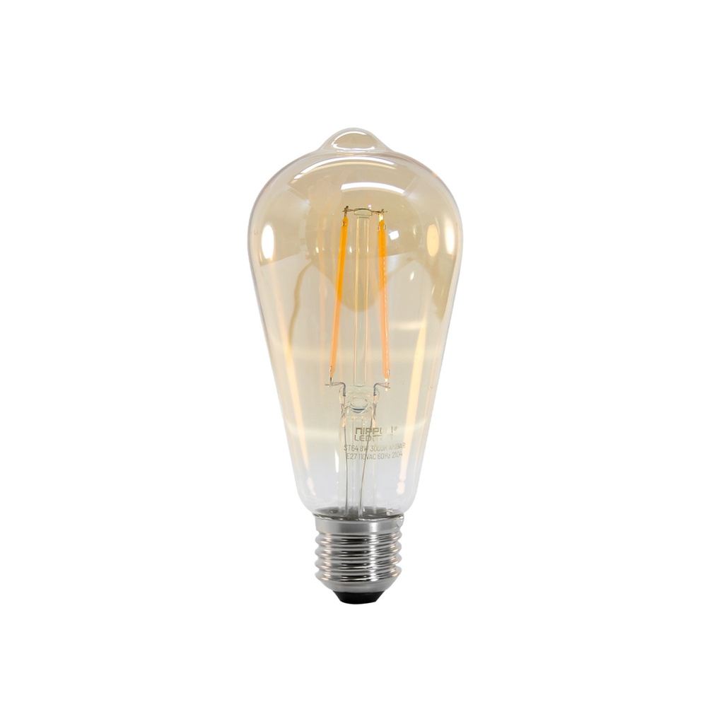 Bombillo Led Fil. Ambar ST64 110V E27 8W 3000K