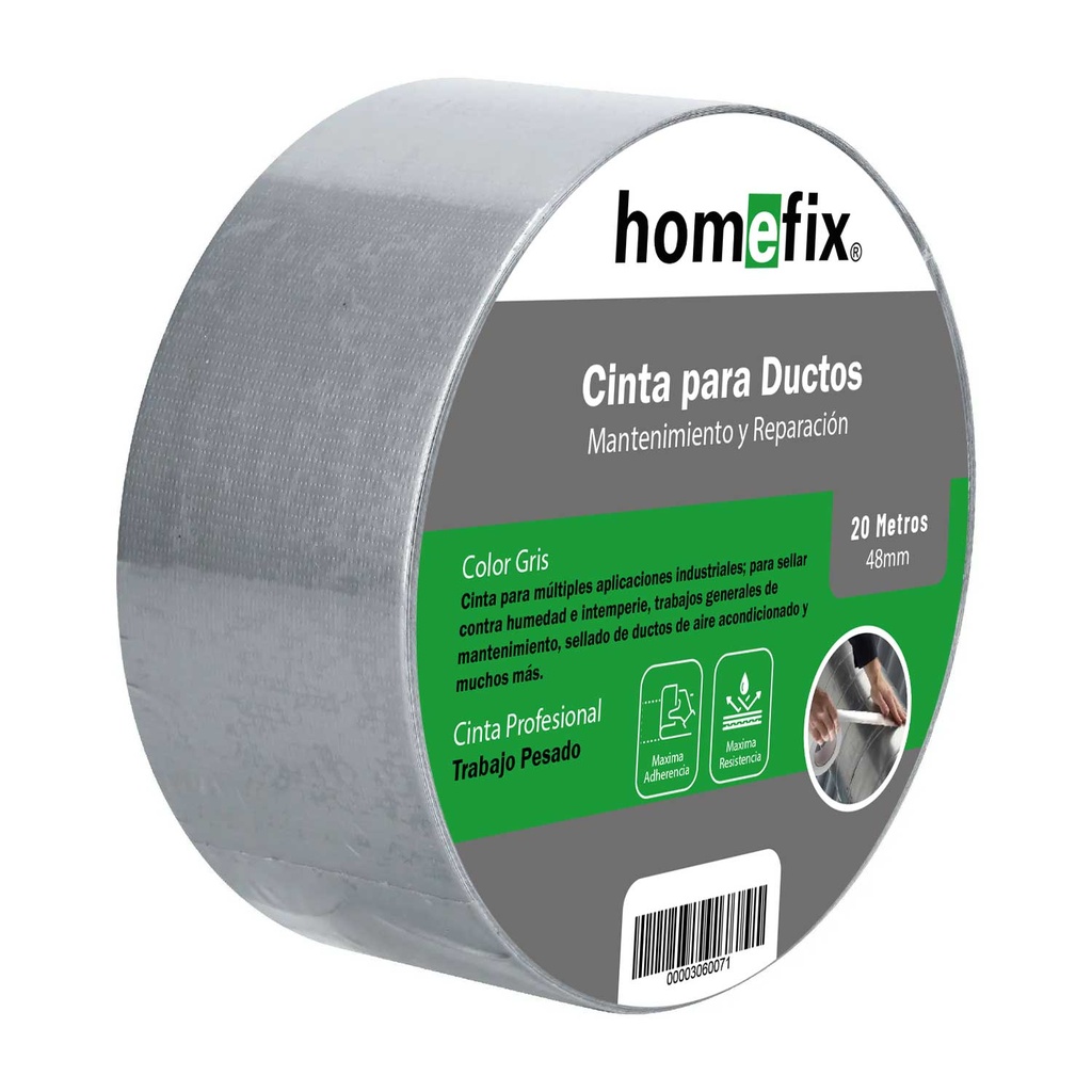 Cinta Para Ductos Color Gris 48mm x 20 Mts