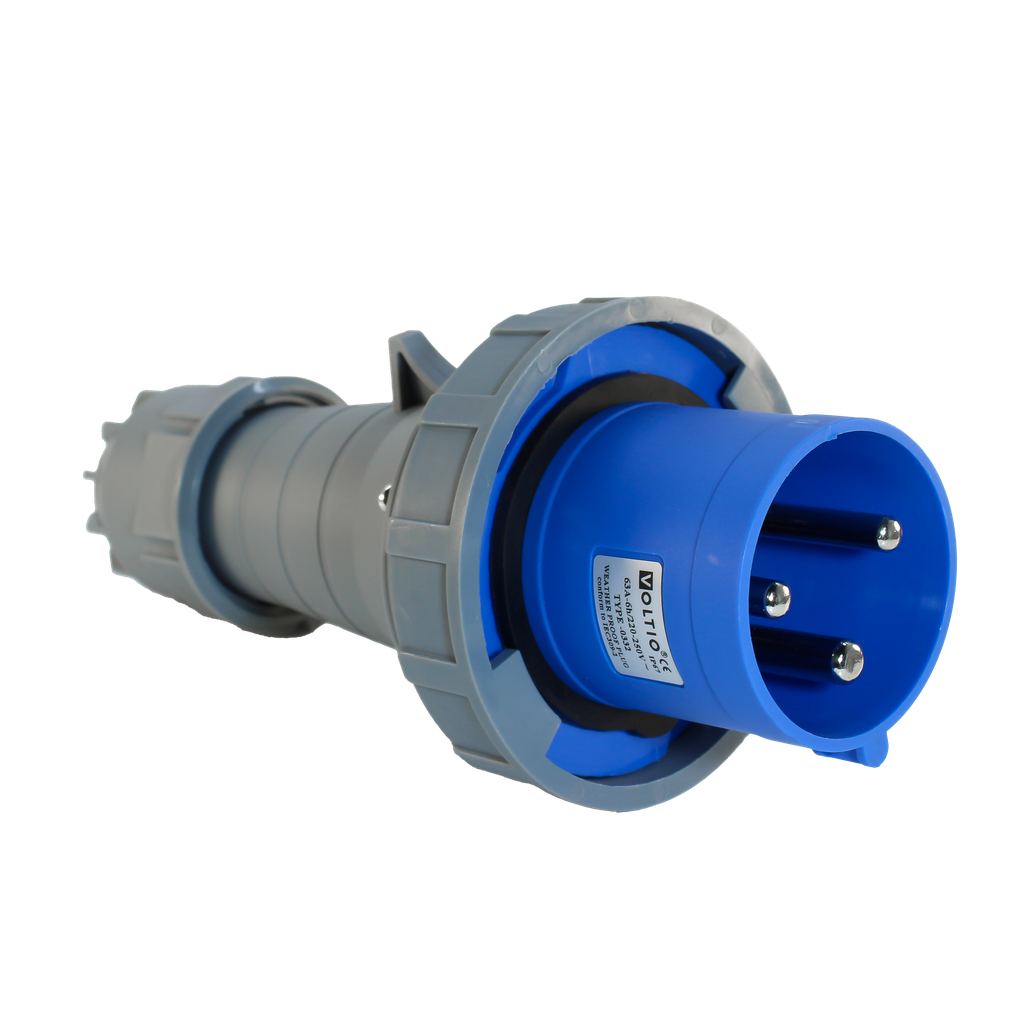 Clavija Industrial IP67 Azul 3P 63A