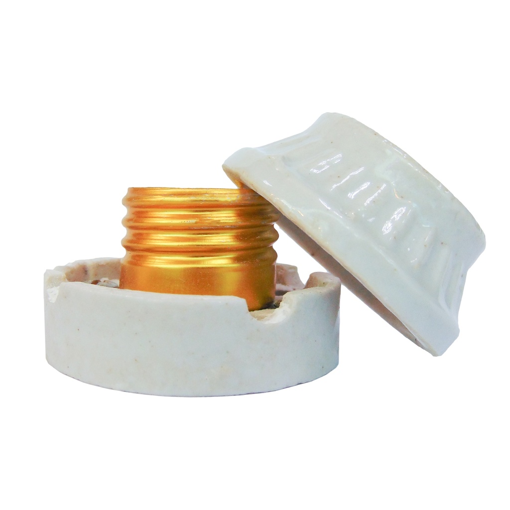 Portalámpara Porcelana E27 Roseta 2 Piezas