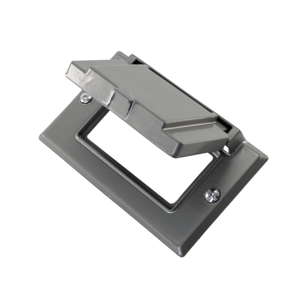 Tapa Tomacorriente Plástica Intemperie Gris