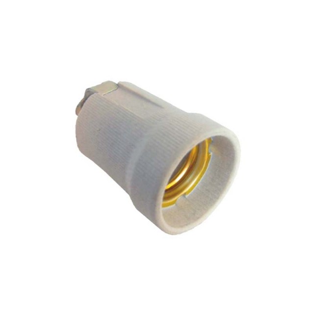 [1190153] Portalámpara Porcelana E27 Corrugado Con Lámina