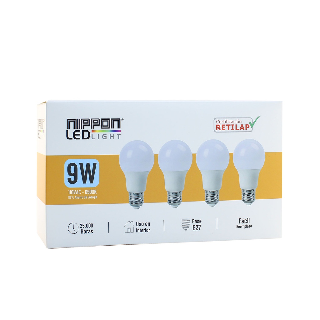 Packx4 Bombillo Led A60 110V E27