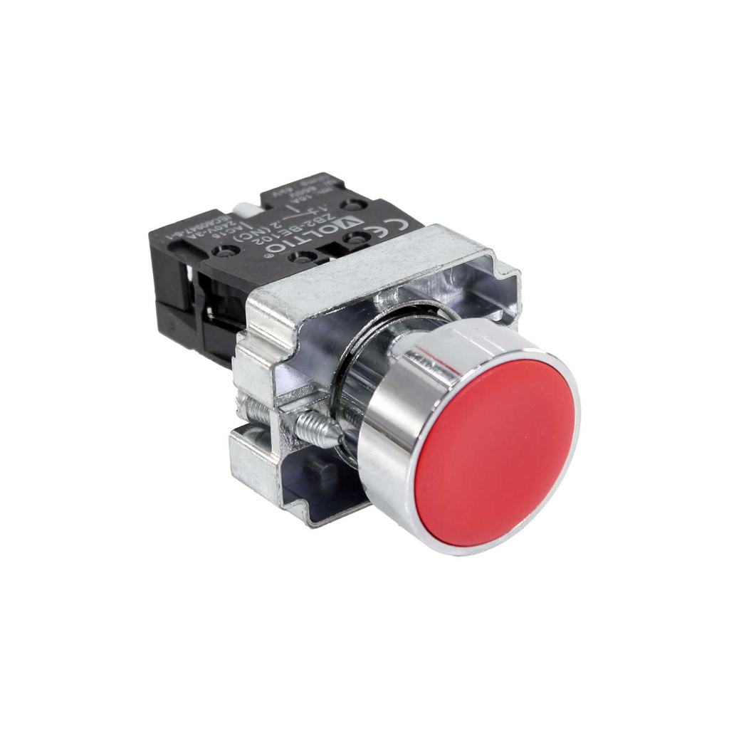 [2140004] Pulsador NC 3P 22 mm Con Bloque Rojo